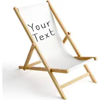 Ferocity Holz Liegestuhl Klappbar Klappliegestuhl Sonnenliege Strandstuhl Wechselbezug Motiv Your Text Weiß [119]