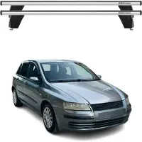 Menabo Dachträger Grundtäger für Fiat Stilo 2001-2010 5tür 75kg Alu Silber 2 tlg