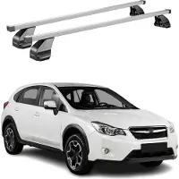 Menabo Dachträger Grundtäger für Subaru XV mk1 2012-2017 75kg Stahl Silber 2 tlg