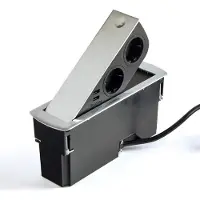 Sotech Einbausteckdose (2 x USB-Anschluß / 2 x Schukosteckdose) Edelstahloptik inkl. Stecker mit Push to open Steckdosenelement für Arbeitsplatten und Schreibtische von