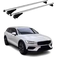 Menabo Grundträger Dachträger für Volvo V60 Cross Country 2015-2019 Alu Grau