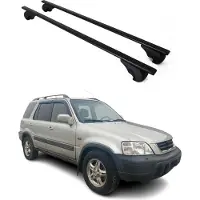 Omtec Dachträger Grundtäger für Honda CR-V mk1 1995-2001 75kg Metall Schwarz 2 tlg
