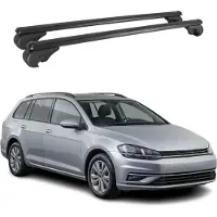 Omtec Dachträger für VW Golf Alltrack Variant 2014-2025 Gepäckträger Alu Schwarz 2x
