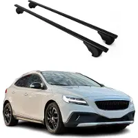 Omtec Dachträger Grundtäger für Volvo V40 2012-2019 75kg Metall Schwarz 2 tlg