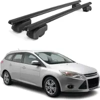 Omtec Dachträger Gepäckträger für Ford Focus MK3 Turnier 2011-2021 ABE Schwarz 2x