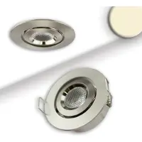 ISOLED LED Einbauleuchte MiniAMP Alu gebürstet, 3W, 12V DC, warmweiß, dimmbar, 100cm Kabel
