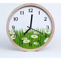 Tulup Holzuhr 20fi cm wanduhr - Daisy Blumen