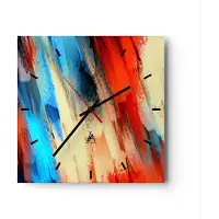 ARTTOR Wanduhr - Quadrat - Glasuhr - Abstraktion modern - 30x30cm - Schleichendes Uhrwerk - Lautlos - zum Aufhängen bereit - Dekoration Modern - Wanddekoration aus Glas - C3AC30x30-4087