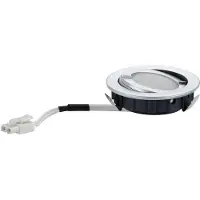 Paulmann Möbel Einbauleuchten Set IP44 schwenkbar 3x20W 60VA 230/12V G4 79mm Chrom matt/Alu/Glas