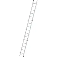 MUNK Günzburger Steigtechnik Günzburger Anlegeleiter Aluminium 16 Sprossen Leiterlänge 4740 Arbeits-Höhe bis ca. 5800mm - 10016