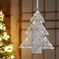 Gravidus LED Mini-Tannenbaum aus Metall, schimmernd und weiß