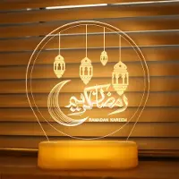 ROSNEK LED Ramadan 3D Nachtlicht Batteriebetrieben Eid Mubarak Deko Tischdekoration Dekoleuchten