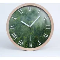 Tulup Holzuhr 30fi cm wanduhr - weiße Spitzen - geheimnisvollen Wald