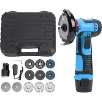Kkmoon Mini-Winkelschleifer Elektrische Schneidemaschine mit 2 3900mAh Batterien 10 Trennscheiben Mehrzweck-Handgerät für Kunststoffrohre Trockenbau