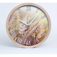 Tulup Holzuhr 30fi cm wanduhr - weiße Spitzen - hohes Gras