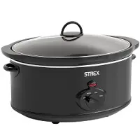 Strex Schongarer Slowcooker 6.5L - Herausnehmbarer Keramik-Innenbehälter - Warmhaltefunktion - Slow Cooker - Schwarz