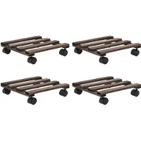 vidaXL "2026 Promotion" Pflanzenständer - Hochbeet - mit Rollen 4 Stk. - Blumenkasten - Zedernholz 25x25 cm - Beete CC2489