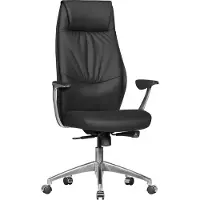 Möbelando Bürostuhl Echtleder Schwarz Schreibtischstuhl X-XL 120kg Synchronmechanik Chefsessel Kopfstütze hoch