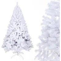 Jiubiaz Weihnachtsbaum künstlich 180cm (Ø ca.100cm) mit ca.650 Spitzen, Tannenbaum aus Fichte Dekoration, inkl. Metall Christbaum Ständer, Schnellaufbau, klappbar,Weiß