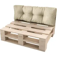 Sunnypillow Palettenkissen für Gartenmöbel - Rückenkissen 120 x 60 cm - Rückenpolster für Bett und Sofa - Palettenpolster für Palettenmöbel - Gesteppte Gartenkissen - Rückenlehne, Kissen Cremefarben