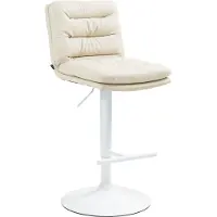 CLP Barhocker Damar Kunstleder weiß - creme