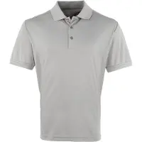 Premier Workwear PR615 | Herren Coolchecker Piqué Polo /  Standard 100 - Farbe: Silver (ca. Pantone 428) - Größe: 5XL