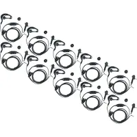 VHBW 10x Headset kompatibel mit Motorola MTH850, MTP850, MTH650, CEP400, Tetra, MTH600, MTH800 Funkgerät - schwarz