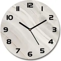 Tulup Wanduhr aus Glas 30fi Glasbild Glasuhr Gehärtetes Glas - schwarze-zeiger - Marble texture
