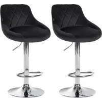 CLP 2er Set Barhocker Lazio Samt chrom schwarz