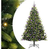 Syfax Künstlicher Klapp-Weihnachtsbaum mit 300 LEDs Grün 210 cm