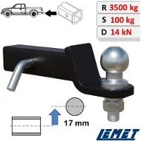 Lemet AHK-Einschub 2-Zoll Adapter Erhöht für US-AHK für Jeep Cherokee II Bj. 1983-2001