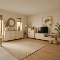 Lomadox Wohnzimmer Möbel Set in Kaschmir modern mit Sideboard, Highboard & Lowboard, 3-teilig - AMELIA-129