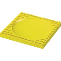 Placematix Kinder Teller Kinderbausteine Kindergeschirr Flach Gelb PM104001A