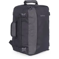 Hauptstadtkoffer blnbag M5 - Rucksack kleines Handgepäck Ryanair, Wizzair, Eurowings, Bordrucksack 40x20x25 cm Reisetasche Flugzeug Rucksacktasche Cabin Bag max 20 L,Darkgrey / Grey