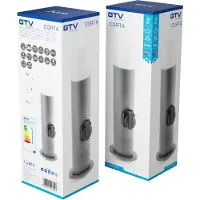 GTV lighting - Gartenbeschlag Gartenleuchte CORTA-P 40,E27,MAX.25W,IP44,AC220-240V,50-60Hz,Buchse max. 3000W - Pfosten - Graphit Black