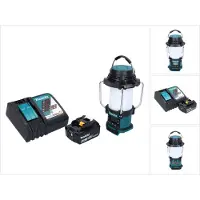 Makita DMR 055 RG1 Akku Radio 18 V FM mit Laterne 360° Taschenlampe + 1x Akku 6,0 Ah + Ladegerät