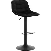 Woltu Barhocker Barstuhl Tresenhocker Bistrohocker Designer Hocker mit Rückenlehne, aus Samt und Metall, höhenverstellbar drehbar Schwarz