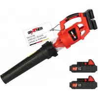 Grafner Akku Turbinen Laubbläser mit 40 Volt (2x 20V), 2x 2,0 Ah Lithium-Ionen Akku, 2 Stufen Drehzahlregulierung, hochwertiger Digital-Motor, Anti-Vibrationsgriff, incl. Akkus und Schnell-Ladegerät