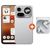 Nothing Phone (4a) Pro 12/256GB Dual-SIM silber Android 16 Smartphone + CMF Buds 2a Kabellose In-Ear Kopfhörer weiß