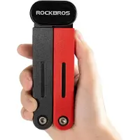 RockBros Faltschloss Fahrradschloss Diebstahlsicher mit Halterung 120cm E-Bike Klappschloss MTB Schwarz Rot