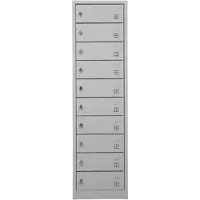 Proregal Notebookschrank Bear |10 Fächer| HxBxT 180x50x50 cm | Weiß