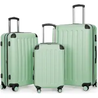 Hauptstadtkoffer - Spree - Kofferset 3tlg Hartschalenkoffer Reisekoffer mit Erweiterung Trolley-Set, TSA, 4 Rollen, S M & L,Mint