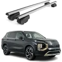 Omtec Dachträger Gepäckträger für Mitsubishi Outlander 2020-2021 ABE Alu Grau 2tlg