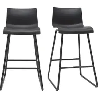 Miliboo - Design-Barhocker Schwarz 65cm (2er-Set) ONA