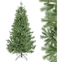 Salcar 180 cm Künstlicher Weihnachtsbaum Tannenbaum Fichte mit Metallständer und Klappsystem, mit 806 PE Spitzen und 446 PVC Spitzen
