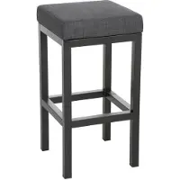 DELUKE Barhocker KIEL - Dunkelgrau, Stoff, Stahl, 80cm Höhe | Barhocker ohne Lehne Barstuhl Tresenhocker Tresenstuhl Kneipenhocker Kneipenstuhl