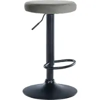 DELUKE Barhocker KAZON - Samt Grau 38.5x38.5x60 cm Schwarz | Barstuhl Höhenverstellbar Tresenhocker Tresenstuhl Kneipenhocker Kneipenstuhl