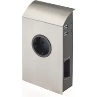 Sotech Anbausteckdose (1 x Schukosteckdose / 2 x Eurosteckdose / 2 x USB-Anschluß) Edelstahloptik inkl. Stecker Unterbausteckdose Steckdosenelement von