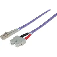 Intellinet Glasfaser LWL-Anschlusskabel, Duplex, Multimode, LC/SC, 50/125 µm, OM4, 5 m, violett, 5 m, OM4, LC, SC