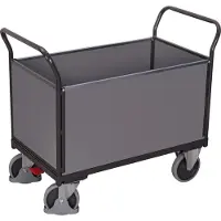 Variofit Vierwandwagen mit Holzwänden 1200x750mm Anthrazitgrau RAL 7016